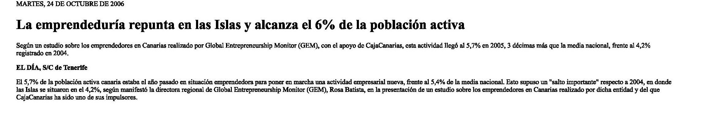 6 % de la población activa emprende – El Día